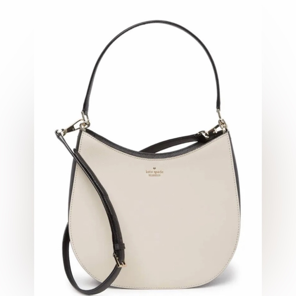NWT Kate Spade NY Cameron Street Lora Tusk Black Leather Hobo Crossbody Bag